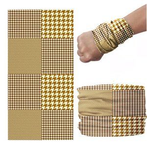 CHIC Mustard Yellow Houndstooth Face Mask Gaiter
